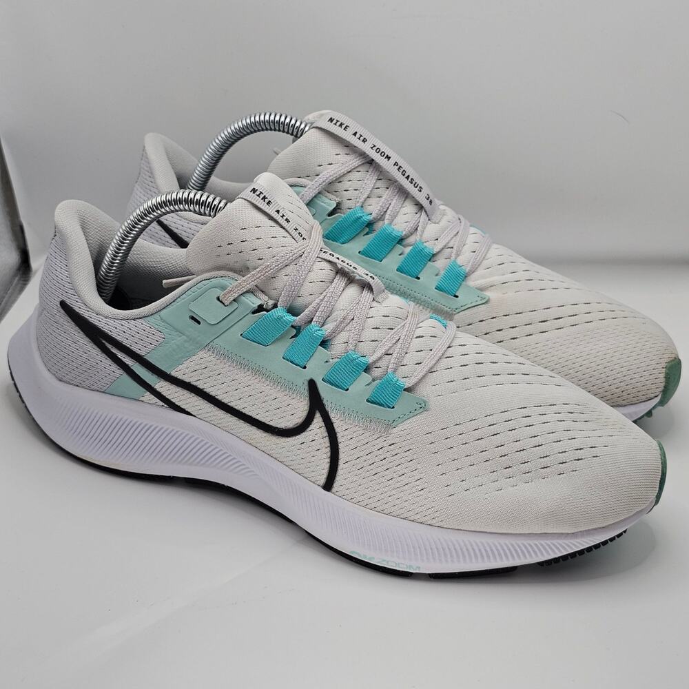 Nike Air Zoom Pegasus 38 Womens 9.5 White Aurora Green Running Sneakers Shoes
